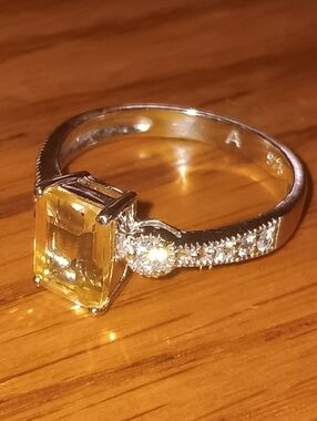 Sterling 4ct. Perfect Natural Citrine Ring